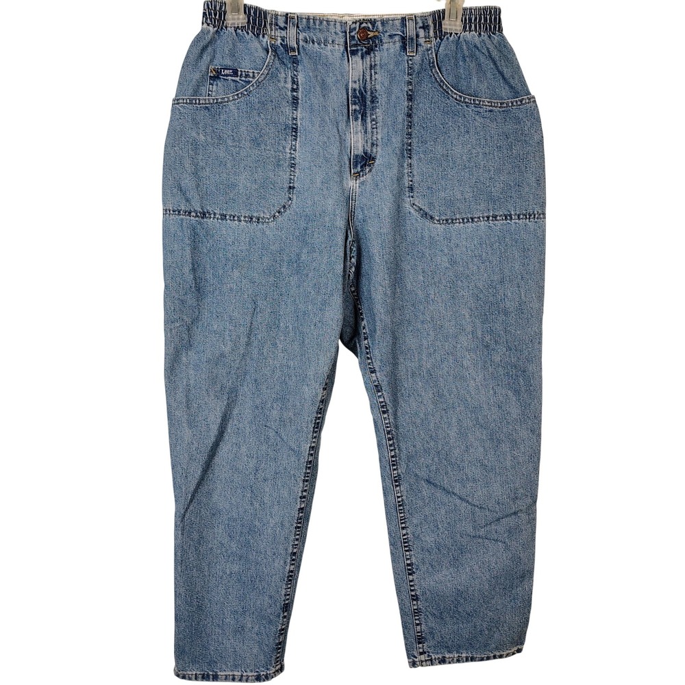 Lee Vintage High Waist Elastic Side Relaxed Tapered Jeans Light Wash 20W‎ M